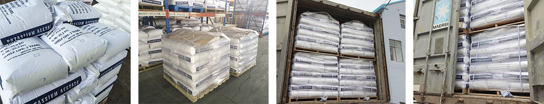 Bao kali acetat, pallet và xếp hàng vào container