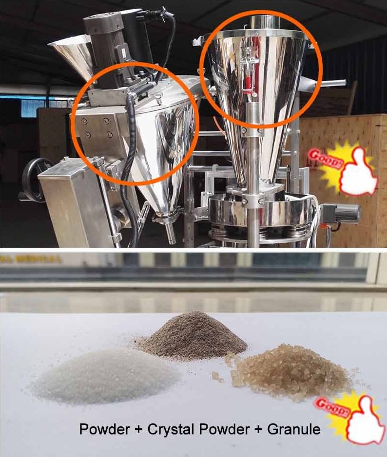 Hệ định lượng trục vít và thể tích cùng mẫu bột và hạt