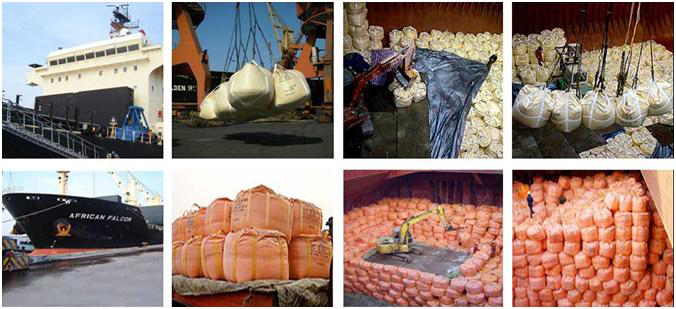 Vận chuyển soda ash dạng hàng rời bao kiện và bao jumbo